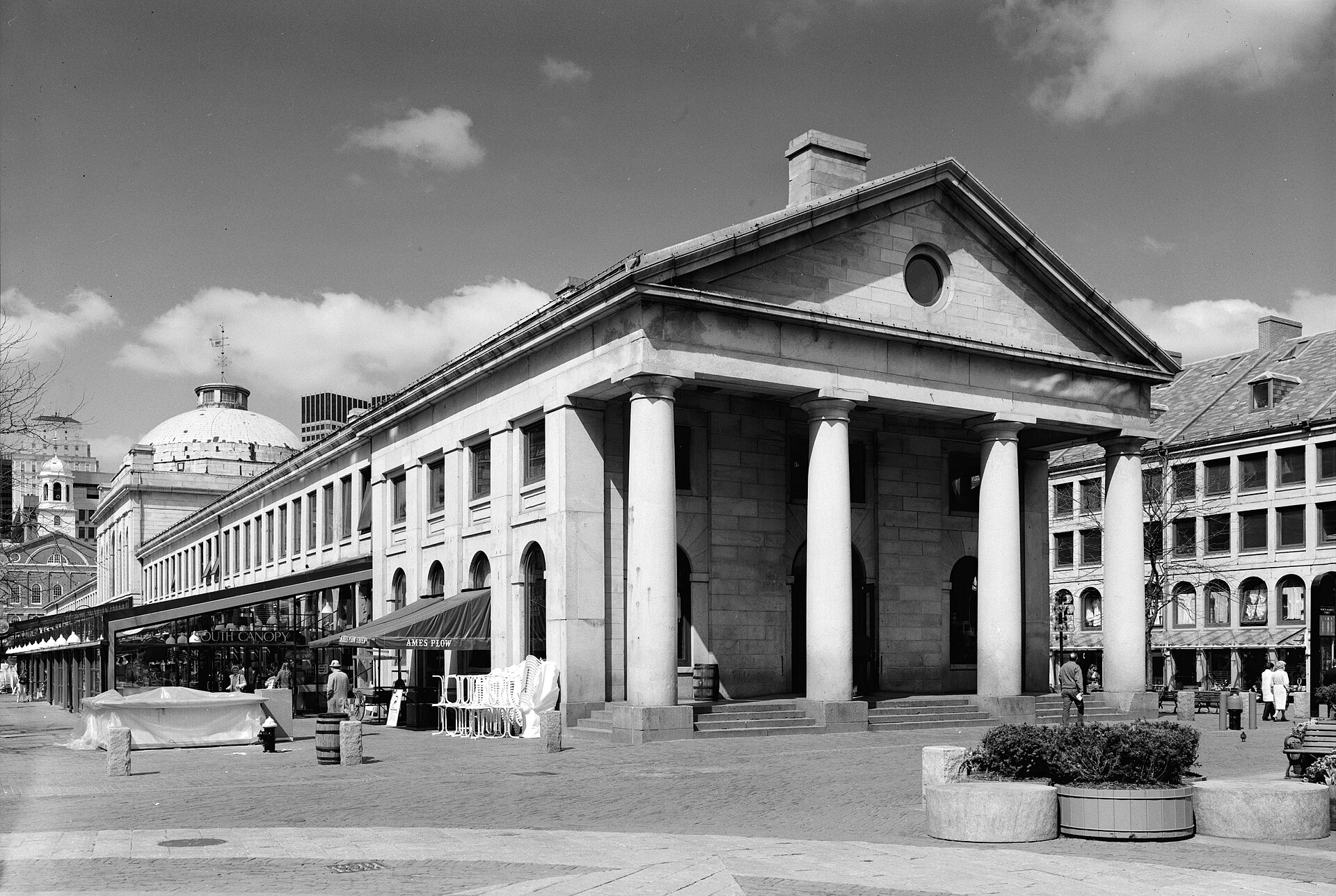 Quincy Market (1825), Parris's best-known Greek Revival commercial hall