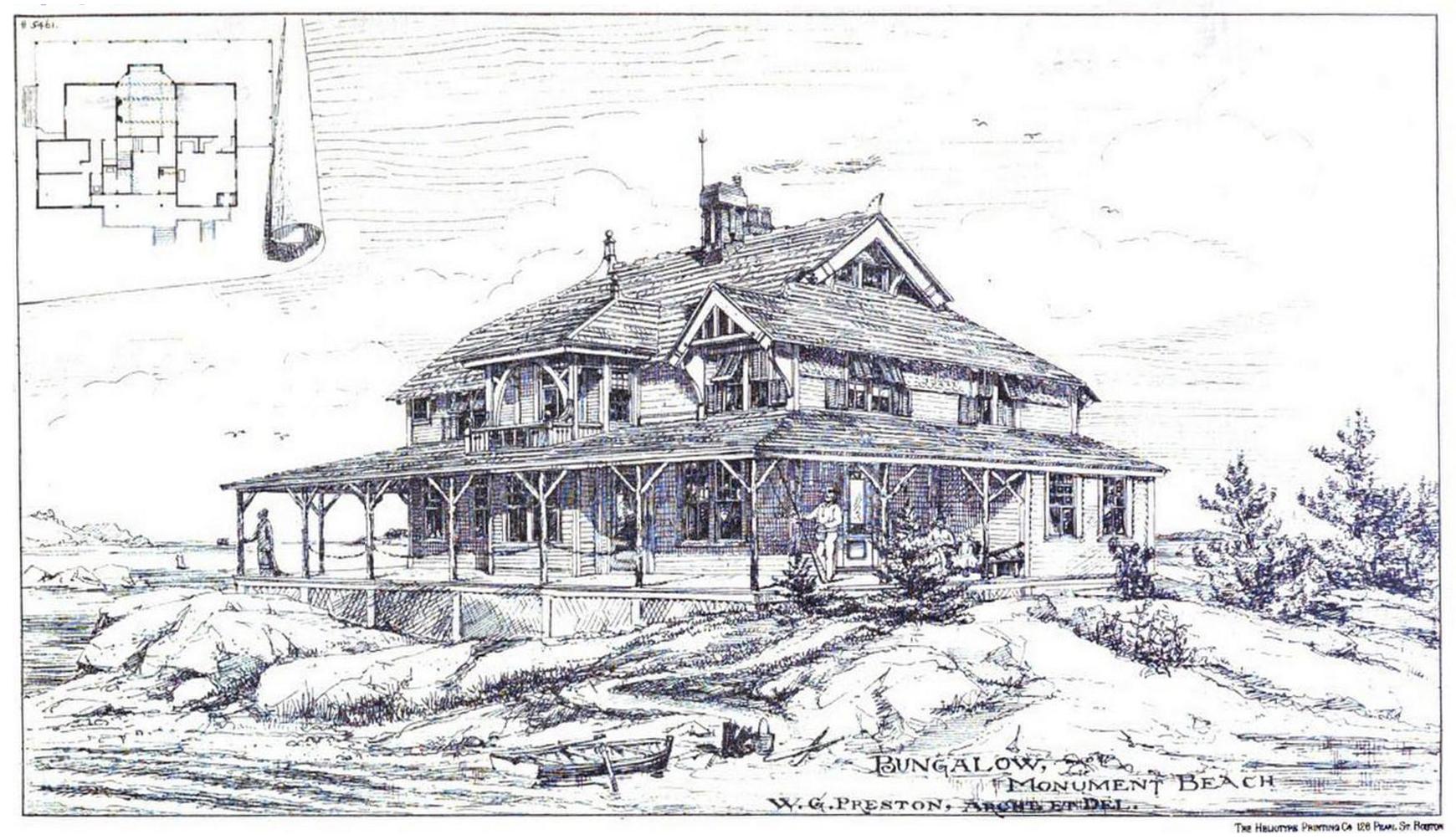 A Craftsman bungalow with deep porch and tapered porch columns